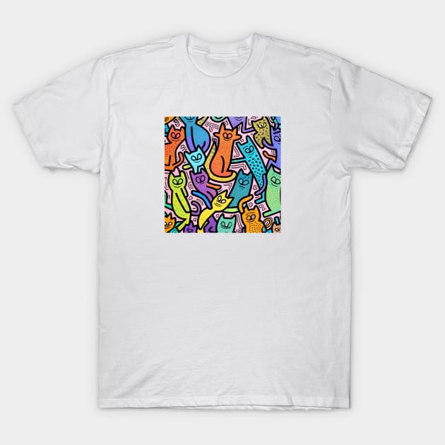 Retro Cat Graffiti Art T-Shirt by Afternoon Leisure